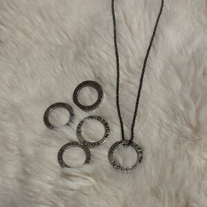 Silpada Interchangeable Silver-Tone Inspirational Ring Necklace